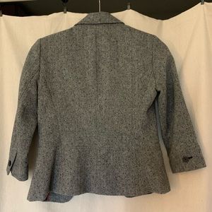 Banana Republic Gray and black polka-dot blazer